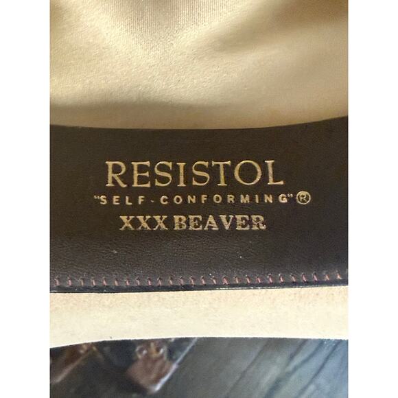 RESISTOL Self Conforming XXX Beaver Felt Western Cowboy Hat Men size 6 7/8 - Picture 6 of 10